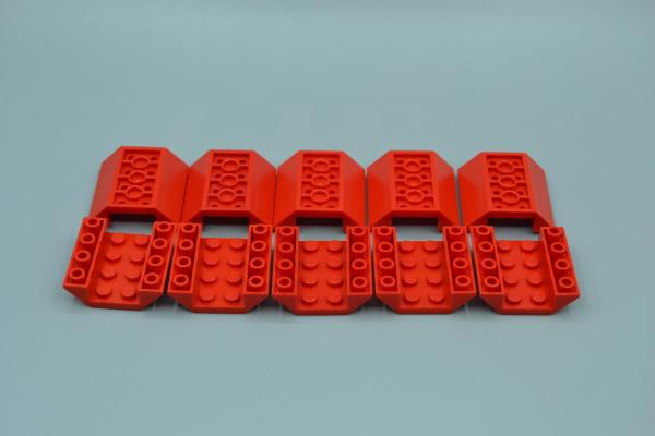LEGO 10 x SchrÃ¤gstein Wanne rot Red Slope Inverted 45 4x4 Double 4854
