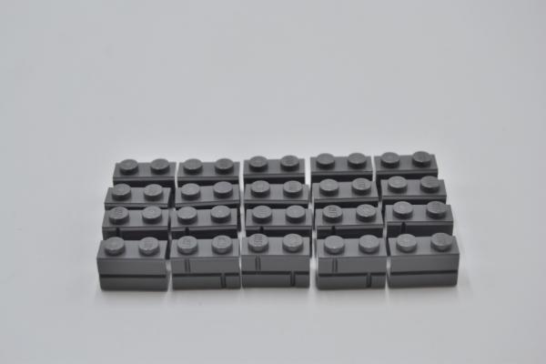 LEGO 20 x Mauerstein neues dunkelgrau Dark Bluish Gray Brick 1x2 Masonry 98283