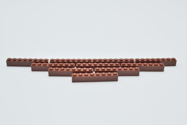 LEGO 10 x Basisstein Baustein rotbraun Reddish Brown Basic Brick 1x8 3008