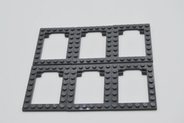 LEGO 6 x Rahmen neues dunkelgrau Dark Bluish Gray 6x8 Trap Door Frame 92107