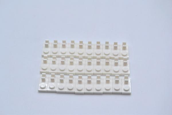 Lego 30 x Platte weiÃŸ White Plate Modified 1x2 with Clip on Top 92280 4598527