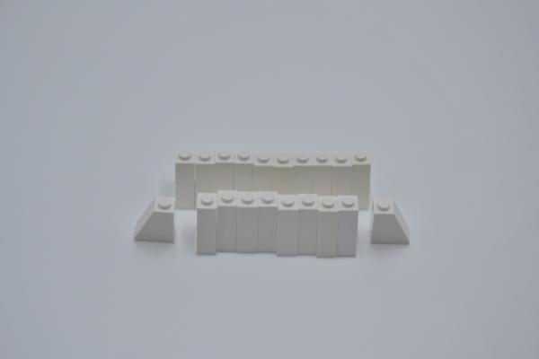 LEGO 20 x SchrÃ¤gstein weiÃŸ white roof tile 2x1x2 60481 4515370