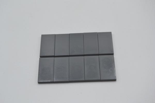 LEGO 10 x Fliese Kachel neues dunkelgrau Dark Bluish Gray Tile 2x4 87079 4560184