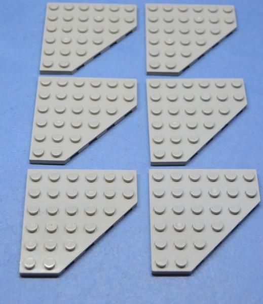 LEGO 6 x Platte althell grau Light Gray Wedge Plate 6x6 Cut Corner 6106