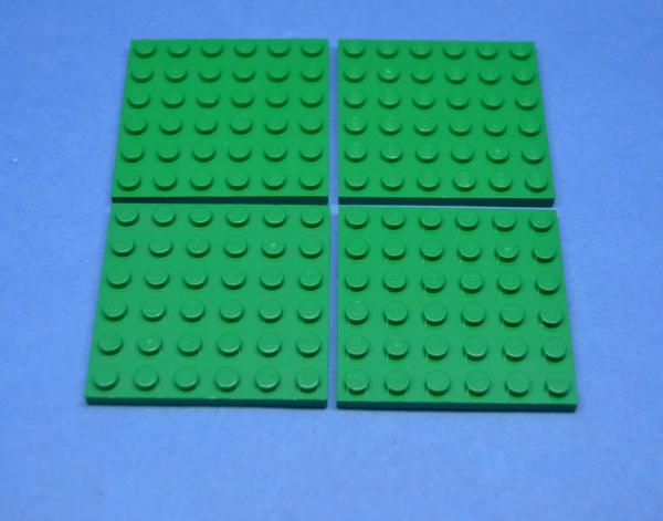 LEGO 4 x Basisplatte Bauplatte grÃ¼n Green Plate 6x6 3958 4226356 4626001 6097194