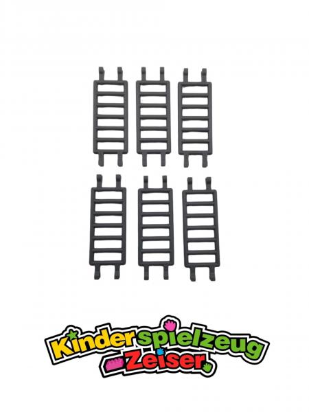 LEGO 6 x Leiter neues dunkelgrau Dark Bluish Gray Bar 7x3 4 Clips Ladder 30095