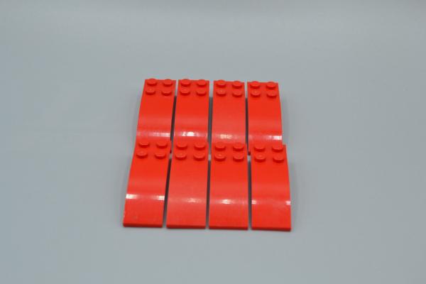 LEGO 8 x Bogenstein SchrÃ¤gstein rot Red Slope Curved 6x2 44126