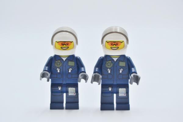LEGO 2 x Figur Minifigur Polizei Forest Police Helicopter Pilot cty0267