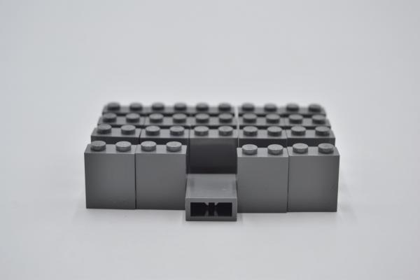 LEGO 20 x Wand StÃ¼tze neues dunkelgrau Dark Bluish Gray Brick 1x2x2 3245b