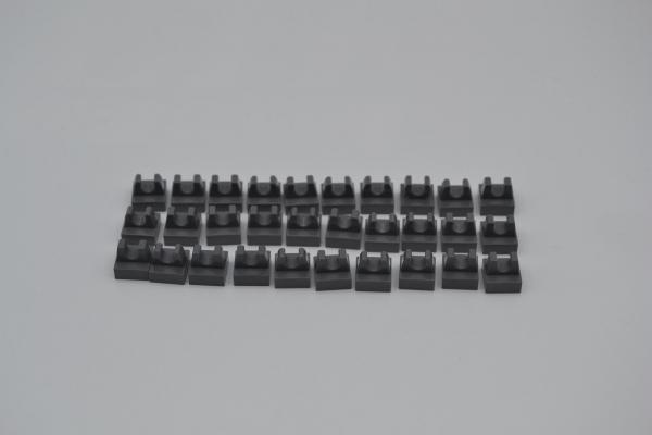 LEGO 30 x Platten Greifer neues dunkelgrau Dark Bluish Gray Tile 1x1 Clip 2555