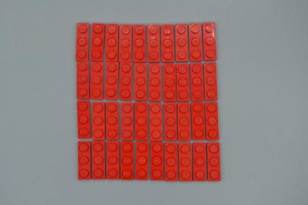 LEGO 40 x Basisplatte 1x3 rot red basic plate 3623 362321