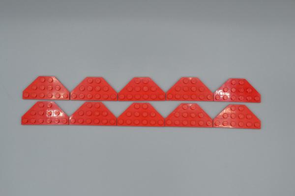 LEGO 10 x FlÃ¼gelplatte rot Red Wedge Plate 3x6 Cut Corners 2419