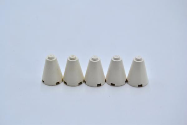 LEGO 5 x Kegel geschlossen weiÃŸ White Cone 2x2x2 Solid Stud 3942a