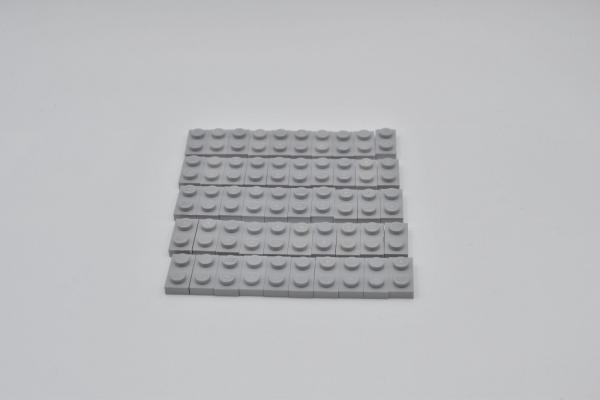 LEGO 50 x Basisplatte neuhell grau Light Bluish Gray Basic Plate 1x2 3023