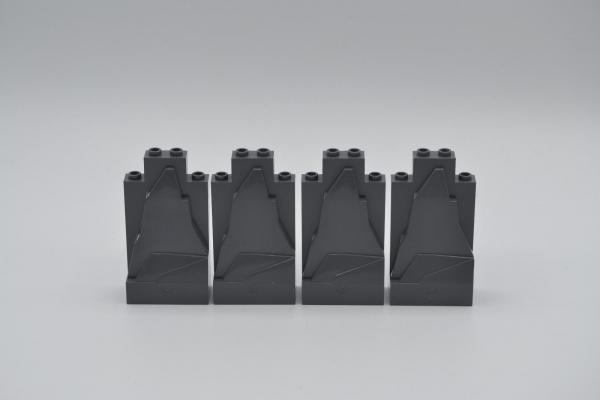 LEGO 4 x Fels Stein neues dunkelgrau Dark Bluish Gray Rock Panel 2x4x6 47847