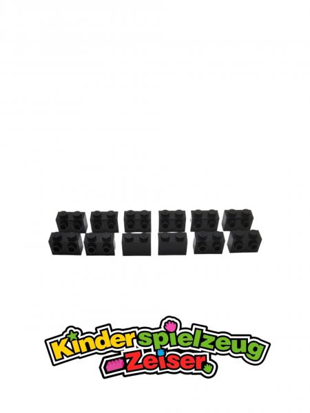 LEGO 12 x Konverter schwarz Black Brick Modified 1x2 with Studs on Side 11211