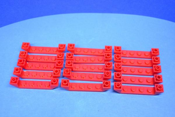 LEGO 15 x SchrÃ¤gstein rot Red Slope Inverted 45 6x1 Double with 1x4 Cutout 52501