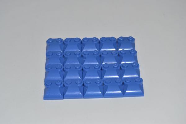 LEGO 20 x Motorhaube blau Blue Slope Curved 2x2x2/3 with Two Studs 47457