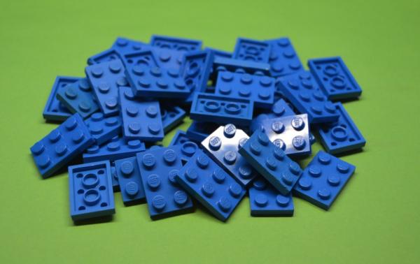LEGO 40 x Basisplatte 2x3 blau blue basic plate 3021 302123