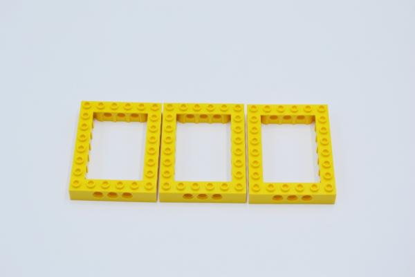 LEGO 3 x Technic Rahmen gelb Yellow Technic Brick 6x8 Open Center 32532 4162899