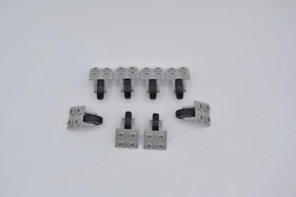 LEGO 8 x Reifen Felge althell grau Light Gray Plate Modified 2x2 Wheel 2415c01