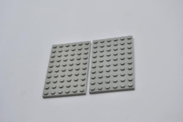 LEGO 2 x Basisplatte Grundplatte althell grau Light Gray Basic Plate 6x10 3033