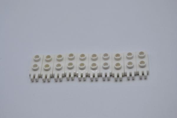 LEGO 10 x Scharnierplatte weiÃŸ White Hinge Plate 1x2 2 Fingers Hollow 4276b