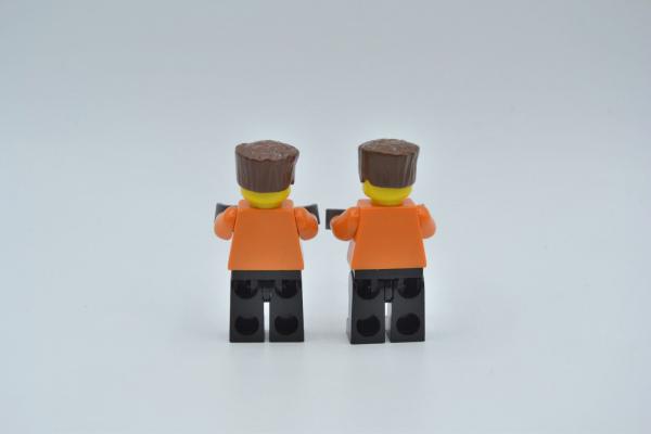 LEGO 2 x Figur Minifigur cty154 Town City Bauarbeiter Figur aus Set 6164
