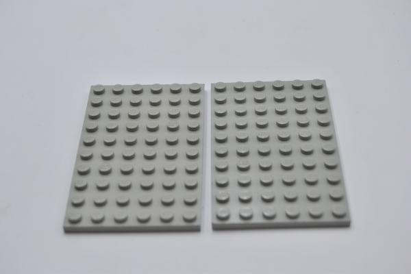 LEGO 2 x Basisplatte Grundplatte althell grau Light Gray Basic Plate 6x10 3033