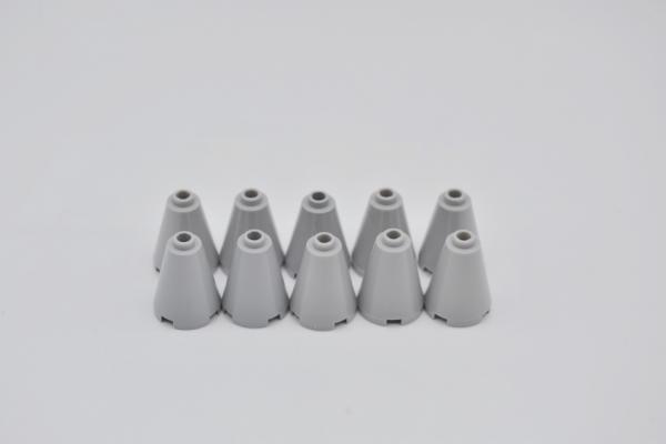 LEGO 10 x Kegel offen neuhell grau Light Bluish Gray Cone 2x2x2 Open 3942c