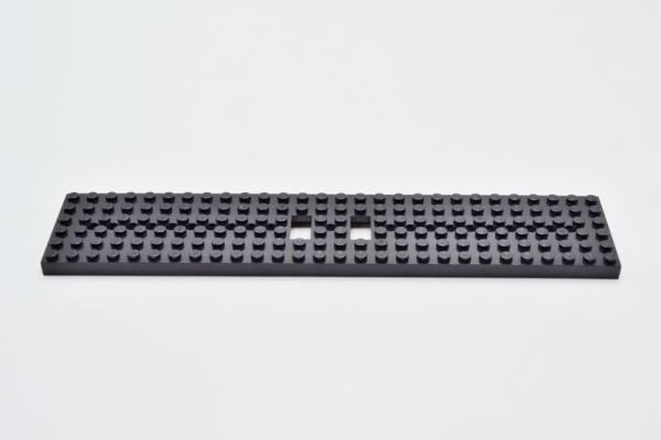 LEGO Eisenbahn Platte schwarz Black Train Base 6x28 10 Round Holes Each 4093b