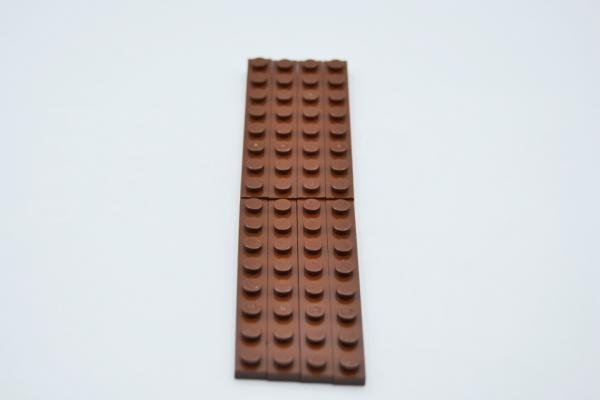 LEGO 8 x Basisplatte Bauplatte Grundplatte alt braun Brown Basic Plate 1x8 3460