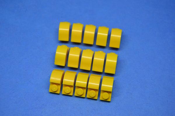 LEGO 15 x Bogensteine gelb Yellow Brick Modified 1x2x1 1/3 with Curved Top 6091