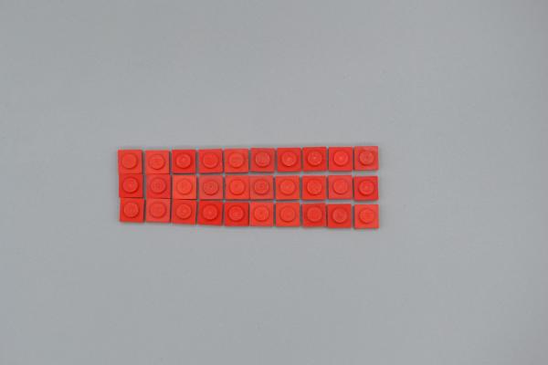 LEGO 30 x Basisplatte 1x1 rot red basic plate 3024 302421