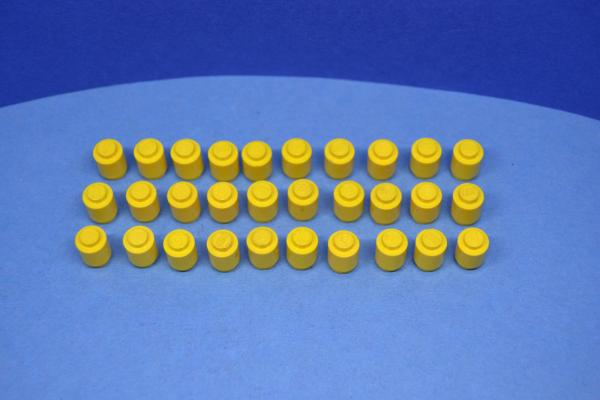 LEGO 30 x Stein rund geschlossen gelb Yellow Brick Round 1x1 Solid Stud 3062a