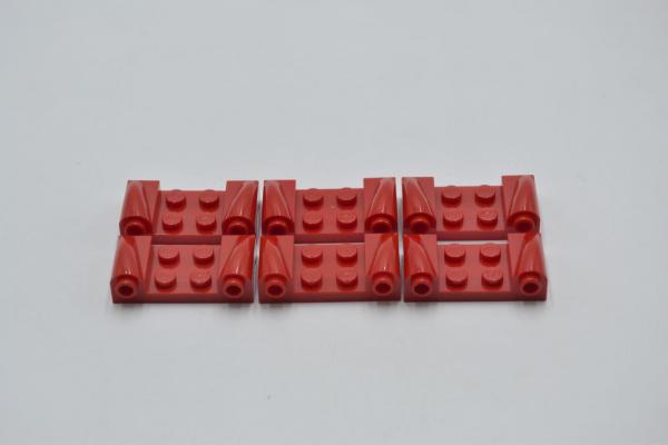 LEGO 6 x KotflÃ¼gel rot Red Vehicle Mudguard 2x4 with Headlights 93590