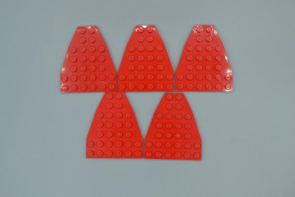 LEGO 5 x Keilplatte rot Red Wedge Plate 7x6 without Stud Notches 2625