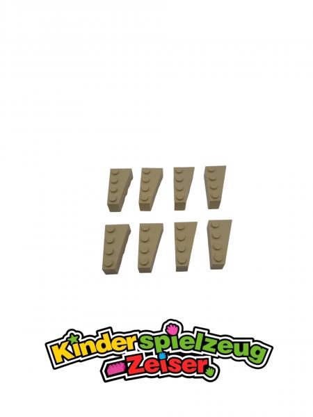 LEGO 8 x Keilstein FlÃ¼gel schrÃ¤g links beige Tan Wedge 4x2 Left 41768