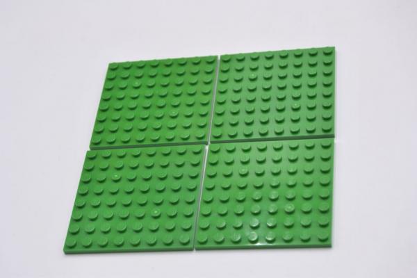 LEGO 4 x Basisplatte Bauplatte Grundplatte grÃ¼n Green Basic Plate 8x8 41539