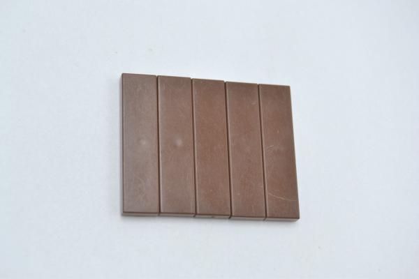 LEGO 5 x Fliese Kachel Platte glatt alt braun Brown Tile 1x4 2431