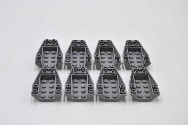 LEGO 8 x Keilstein neues dunkelgrau Dark Bluish Gray Wedge 6x4 Curved 43713