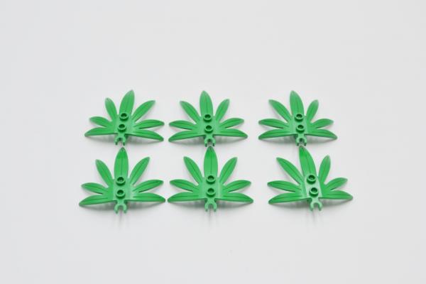 LEGO 6 x Palmenblatt grÃ¼n Green Plant Leaves 6x5 Swordleaf with O Clip 10884