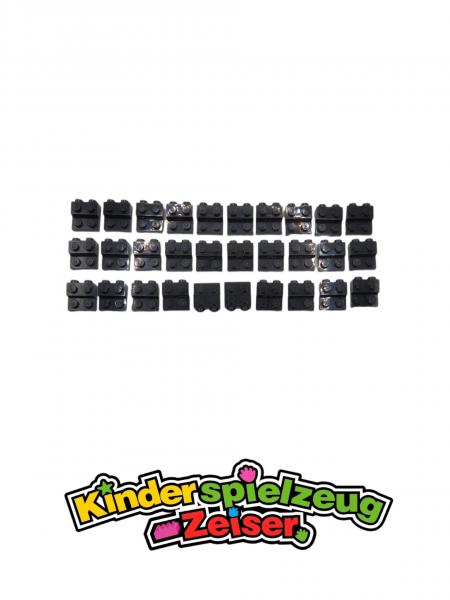 LEGO 30 x Platte Konverter schwarz Black Plate 2x2x2/3 2 Studs on Side 99206