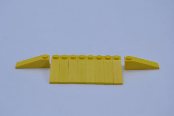LEGO 10 x Dachstein SchrÃ¤gstein Dachziegel gelb Yellow Slope 18 4x1 60477