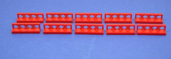 LEGO 10 x System Zaun Gatter ZÃ¤une rot Red Fence 1x4x1 3633 4187280