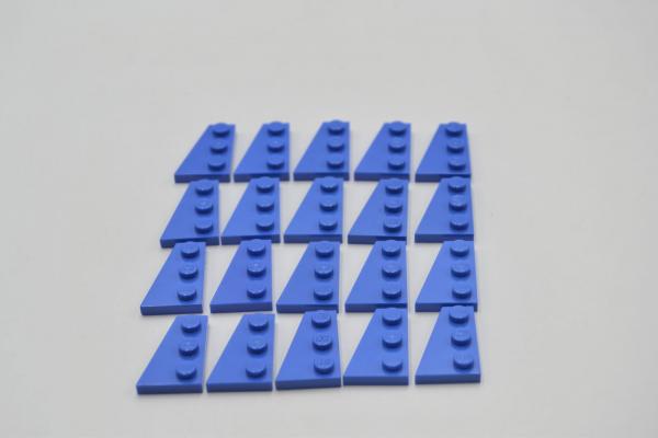 LEGO 20 x FlÃ¼gelplatte links blau Blue Wedge Plate 3x2 Left 43723