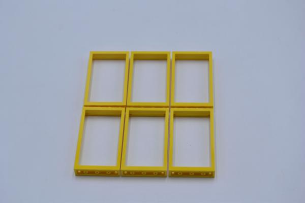 LEGO 6 x Fensterrahmen gelb Yellow Door Frame 1x4x6 Two Holes Top Bottom 60596