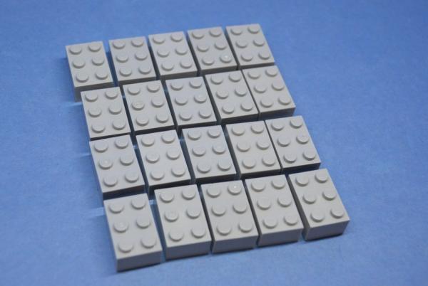 LEGO 20 x Basisstein Stein neuhell grau Light Bluish Gray Brick 2x3 3002