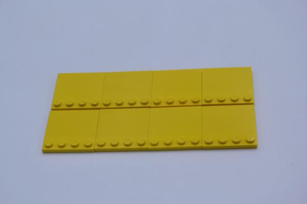 LEGO 8 x Fliese mit Noppen gelb Yellow Tile Mod. 4x4 with Studs on Edge 6179