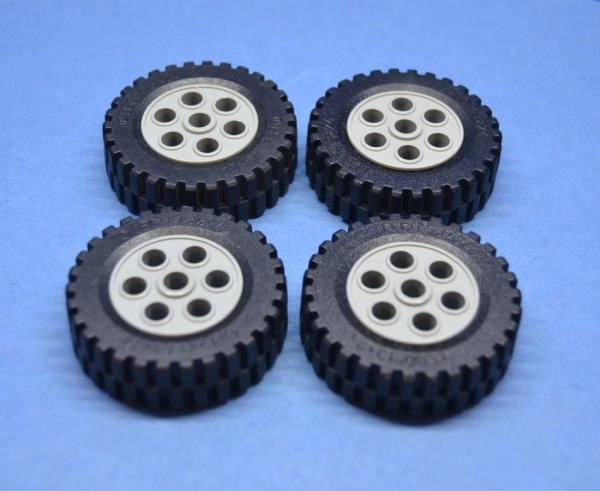 LEGO 4 x Reifen Felge althell grau Light Gray Wheel 13x24 Tire 2695c01